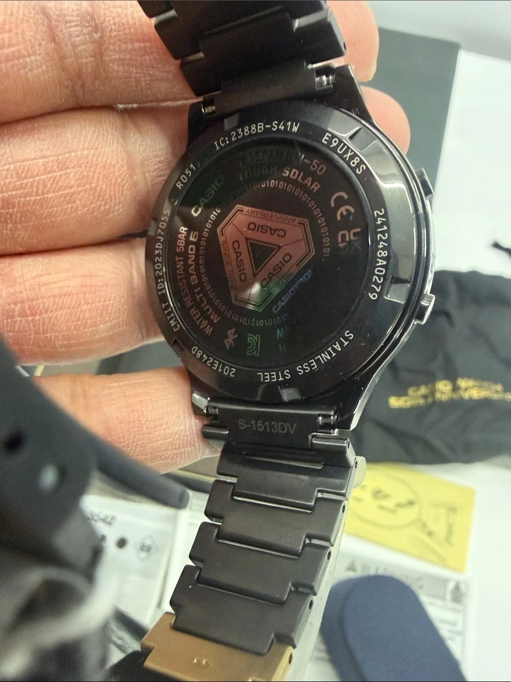 Casio Digital Watch in Black and Gold with Metal Bracelet 50th Anniversary